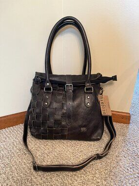 Bed Stu RACHEL Tote/Shoulder Bag/Crossbody - Black Rustic Leather - NWT